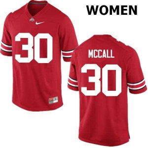 NCAA Ohio State Buckeyes Women's #30 Demario McCall Red Nike Football College Jersey KTU1345NX